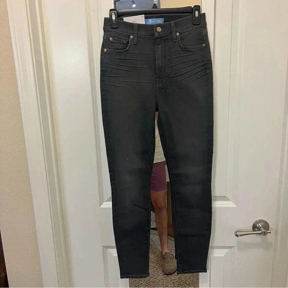 916 NWT 7 For All Mankind High Waist Ankle Skinny Jeans in Evening Grey - Picture 5 of 13